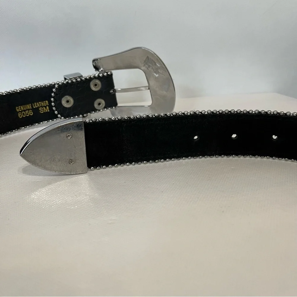 Rhinestones Western Leather Belt